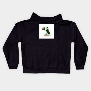 Puffin 2 White Kids Hoodie